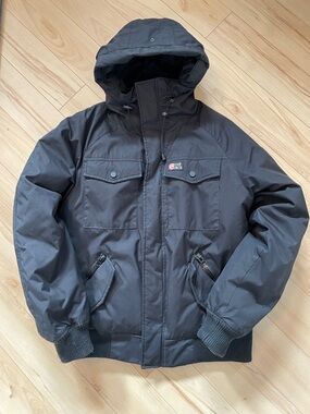 Ecko Unlimited Sz M Black Hooded Puffer Jacket (Down/Feather Filled)